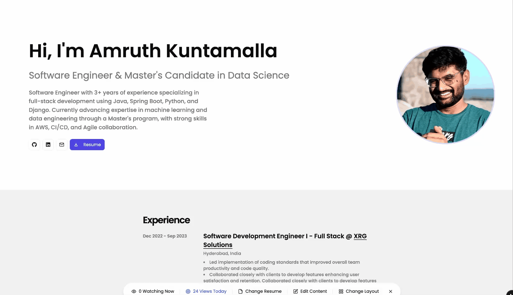 Simple portfolio design
